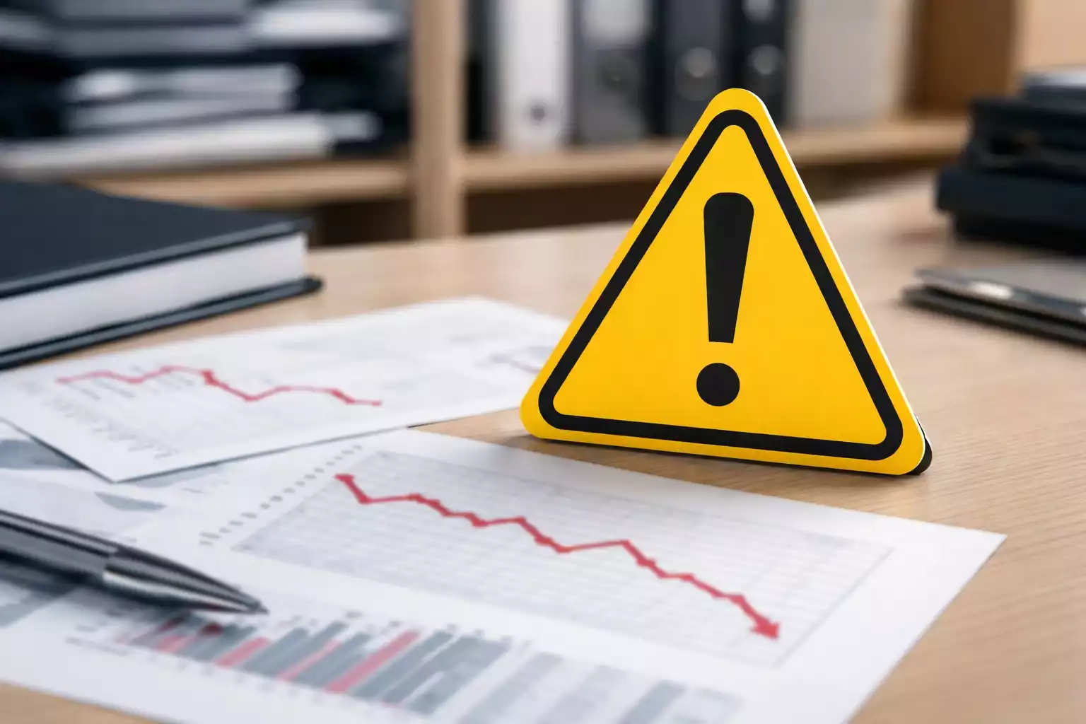 Señal de advertencia sobre gestión imprudente del dinero